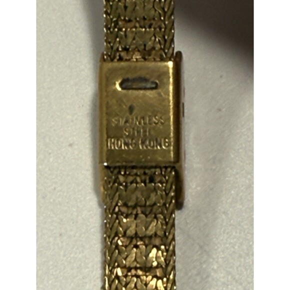 Vintage Elgin Women’s Diamond Quartz Watch Gold-Tone Woven Band - Not Running - Picture 9 of 9